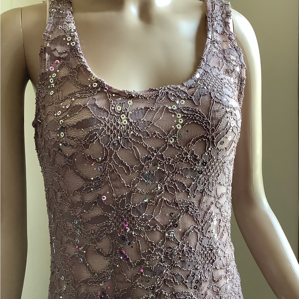 Vintage Boston Proper lace sequin sleeveless top, made in USA, size XS